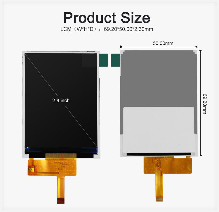 Polcd 2.8 بوصة دقة 240*320 Spi واجهة TFT وحدات العرض الرسومية LCD لمختلف التطبيقات