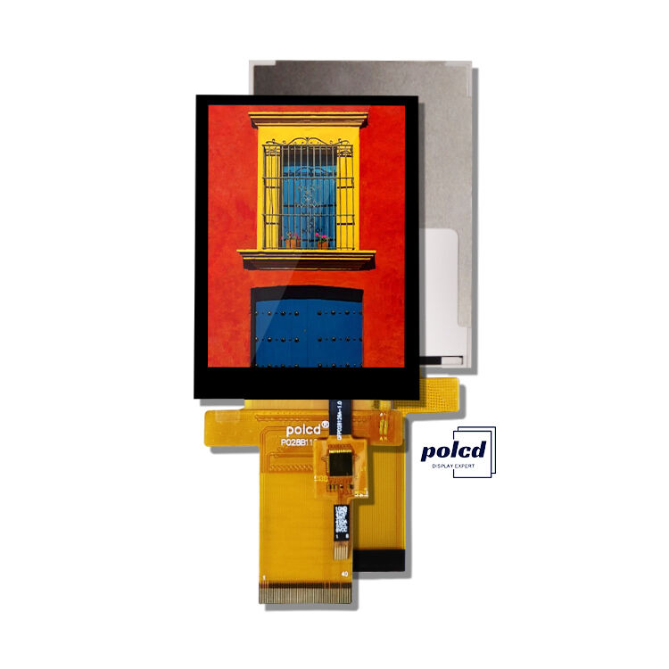 Polcd Custom Industrial 2.8 بوصة لوحة عرض RGB مقاومة للماء وحدات LCD TFT سعة مع شاشة لمسة