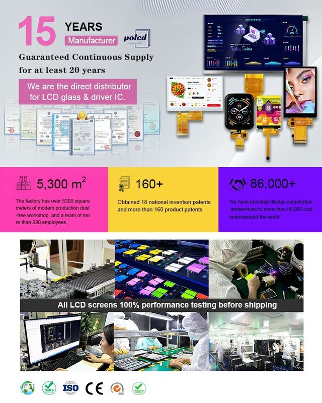 Polcd Custom Industrial 2.8 بوصة لوحة عرض RGB مقاومة للماء وحدات LCD TFT سعة مع شاشة لمسة