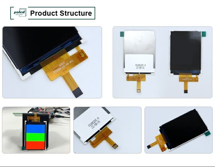 Polcd درجة حرارة واسعة 2.8 بوصة وحدات Lcd 240 * 320 300nit SPI 2.8 IPS زاوية عرض شاشة Tft Lcd