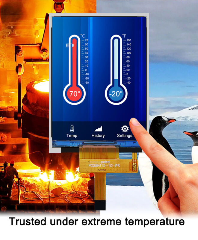 Polcd 2.8 '' TFT LCD تخصيص لوحة اللون شاشة 240 * 320 دقة 260 نيت شاشة IPS LCD