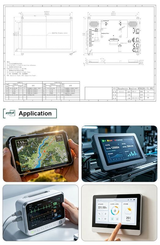 Polcd ضوء عالي 7 بوصة 1024x600 RGB LCD Drive Board RTD2281 مع مكبر الصوت للمعرض الصناعي الخارجي