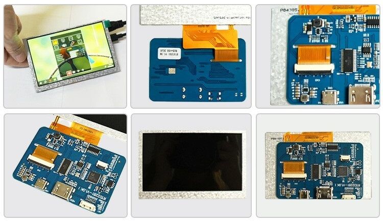 Polcd الصناعية الصف 4.3 5 بوصة وحدة عرض LCD 800x480 القرار H-DM-I واجهة لوحة للقيادة