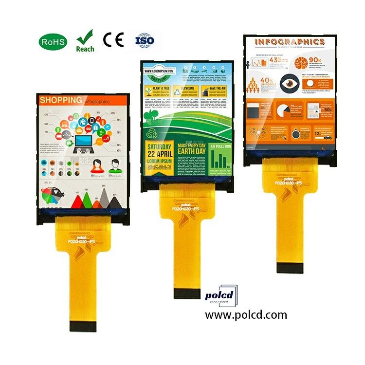 Polcd 2 بوصة 240 * 320 IPS شاشة ناقلة ST7789V 300 نيت 20 دبوس واجهة MCU TFT LCD Module Display