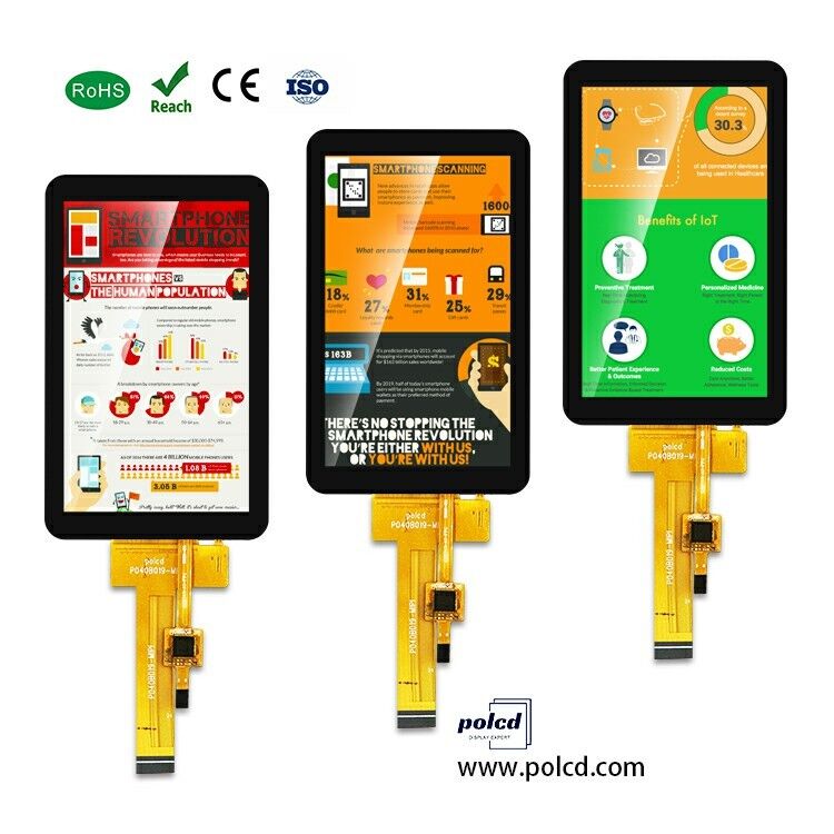 Polcd 480x800 4.0 Inch TFT LCD Screen 300 Brightness 24pin IPS view angle Touch Panel Lcd Display