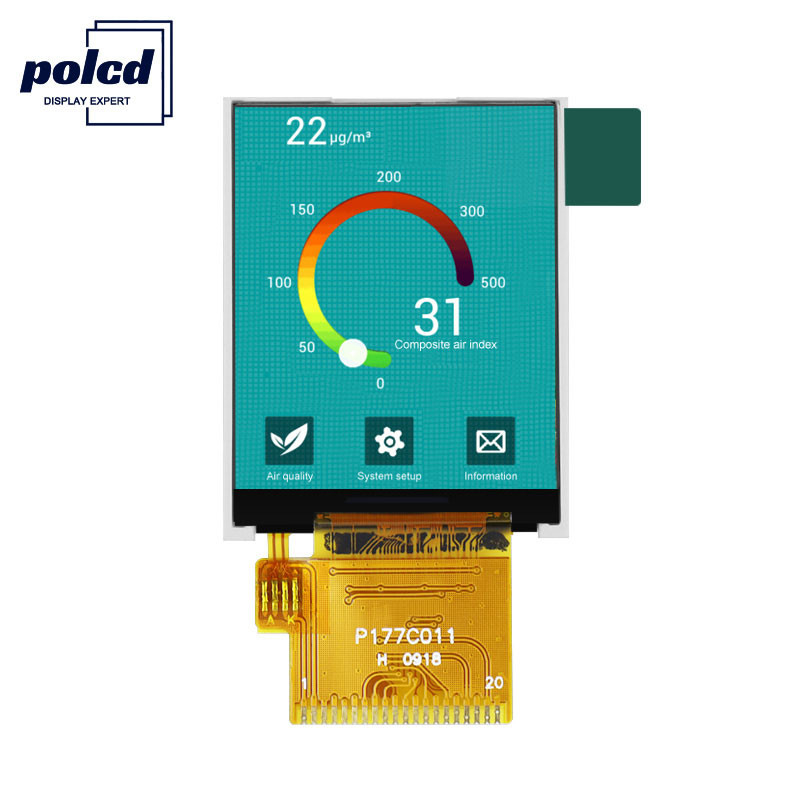 Polcd 1.77 Inch Tft 128 * 160 Color 262K Rgb Lcd Display أسود عادي