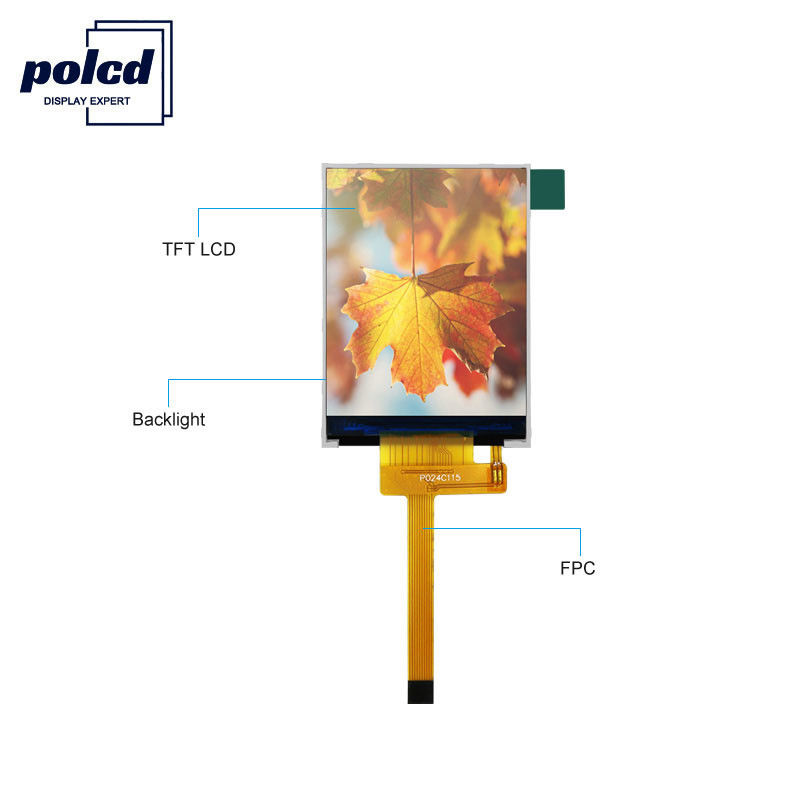Polcd 240X320 Spi Lcd Display 260 Nits 4 Wire SPI 2.4 Spi Tft Lcd Display