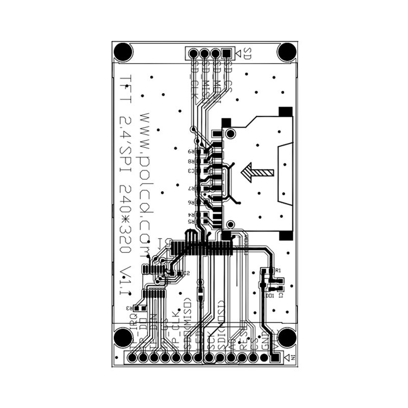 Polcd 18 Pin 260 NIT 2.4 Inch Tft Display 240X320 شاشة تعمل باللمس بالسعة Lcd