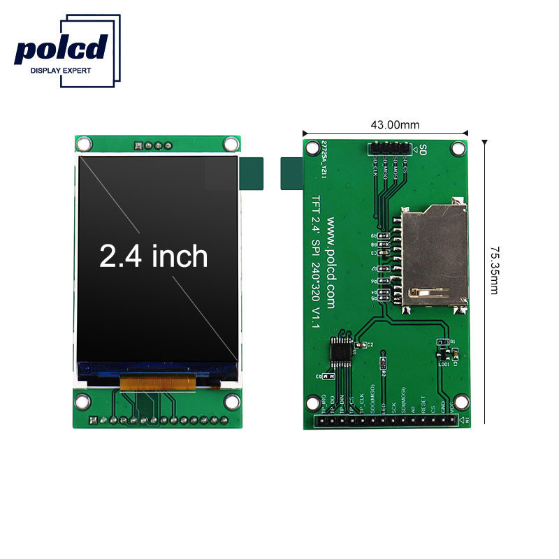 Polcd 18 Pin 260 NIT 2.4 Inch Tft Display 240X320 شاشة تعمل باللمس بالسعة Lcd
