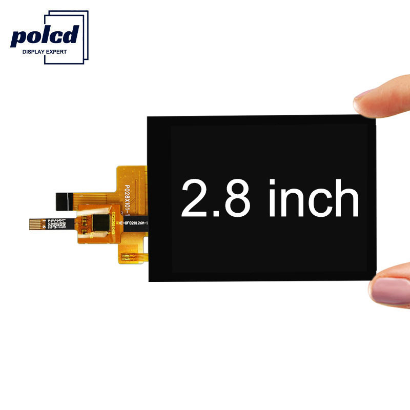 Polcd 300 Nit TFT شاشة تعمل باللمس بالسعة بنفايات 2.8 بوصة Tft Touch Shield