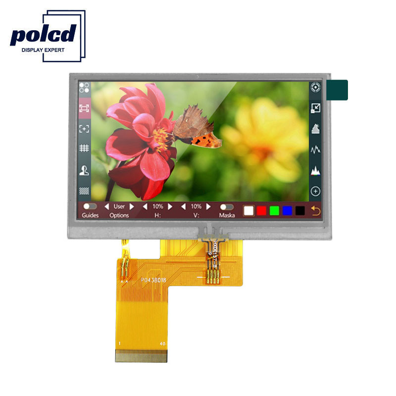 Polcd RGB 24 بت 4.3 بوصة شاشة TFT 300 Nits Tft شاشة تعمل باللمس بالسعة