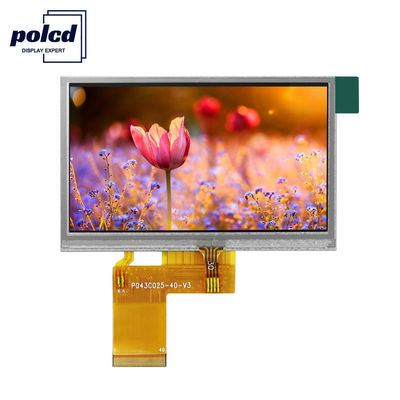 شاشة Polcd ILI6485 480x272 Tft Lcd 4.3 بوصة شاشة لمس مقاومة TFT 40 دبوس